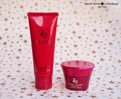ZA Perfect Solution Cleansing Foam & Restoring Collagen Cream Review & Price