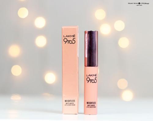 Lakme 9 to 5 Weightless Matte Mousse Lip & Cheek Cream Pink Plush Review, Swatches & Price