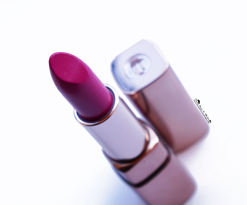 LOreal Moist Matte Lipstick Glamor Fuchsia Review Swatches MAC Flat Out Fabulous Dupe