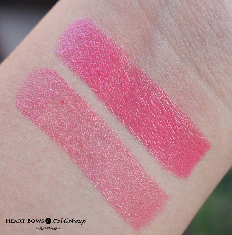 Lakme Absolute Gloss Addict Lipstick Pink Temptation Swatches & Review