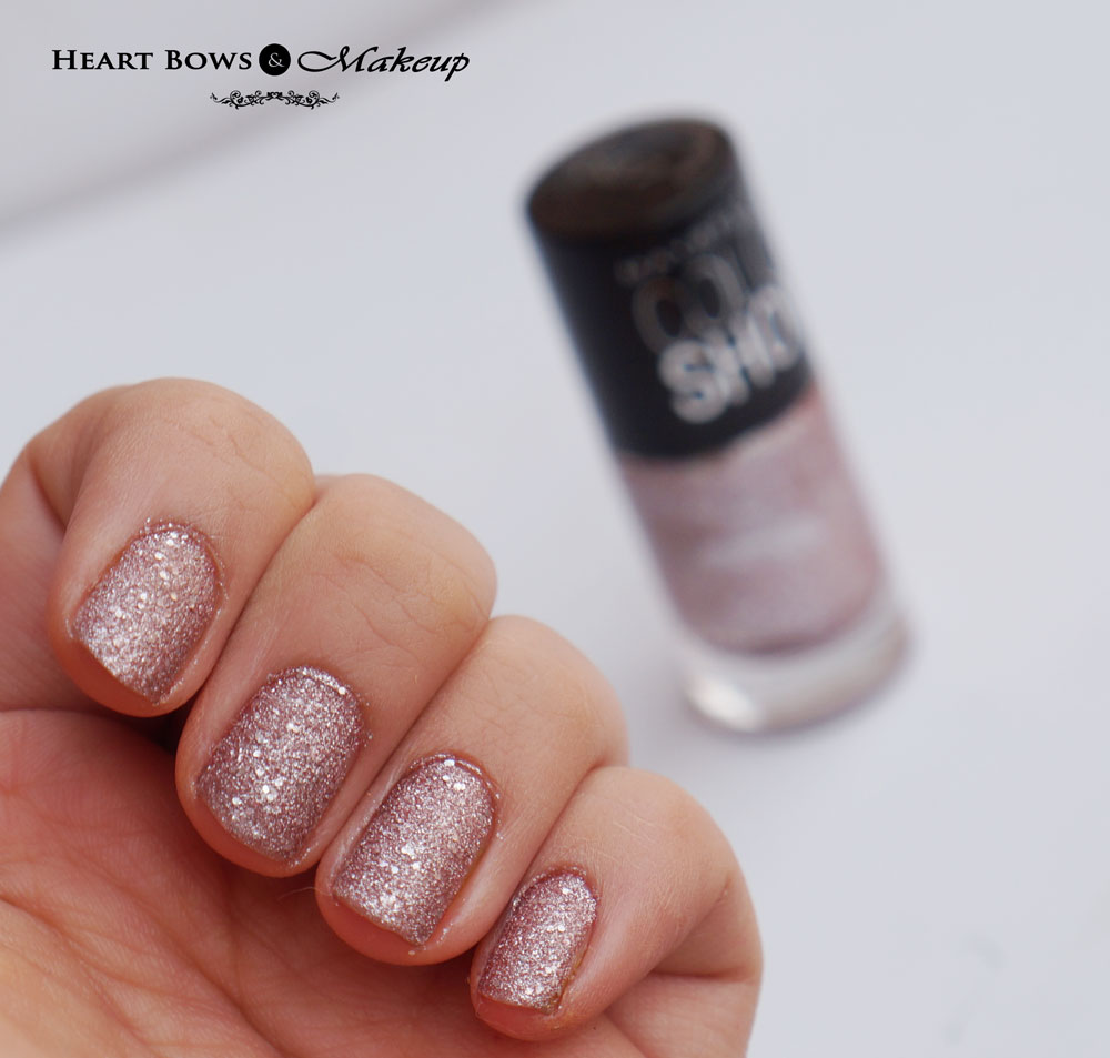 Maybelline Glitter Mania Nail Polish Pink Champagne Swatches & Review
