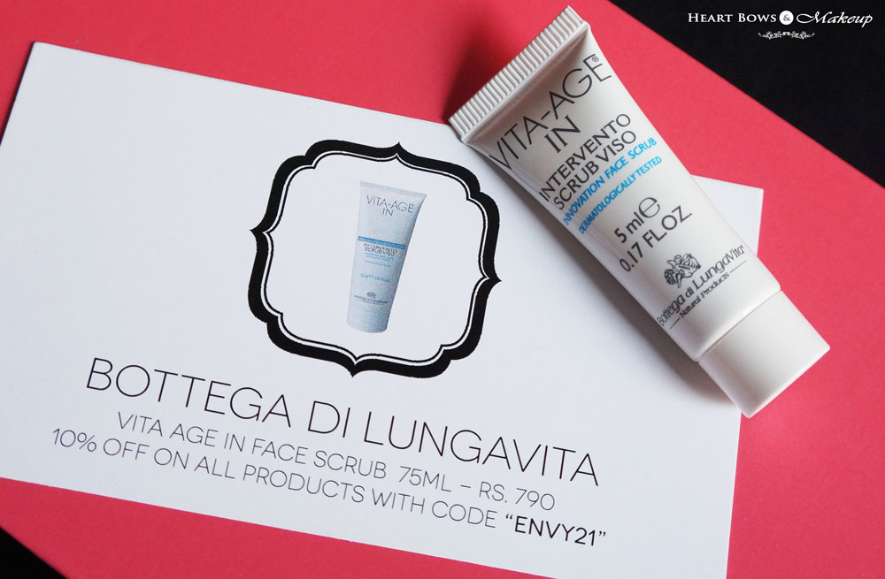 My Envy Box September Review: Bottega Di Lungavita Vita Age In Face Scrub