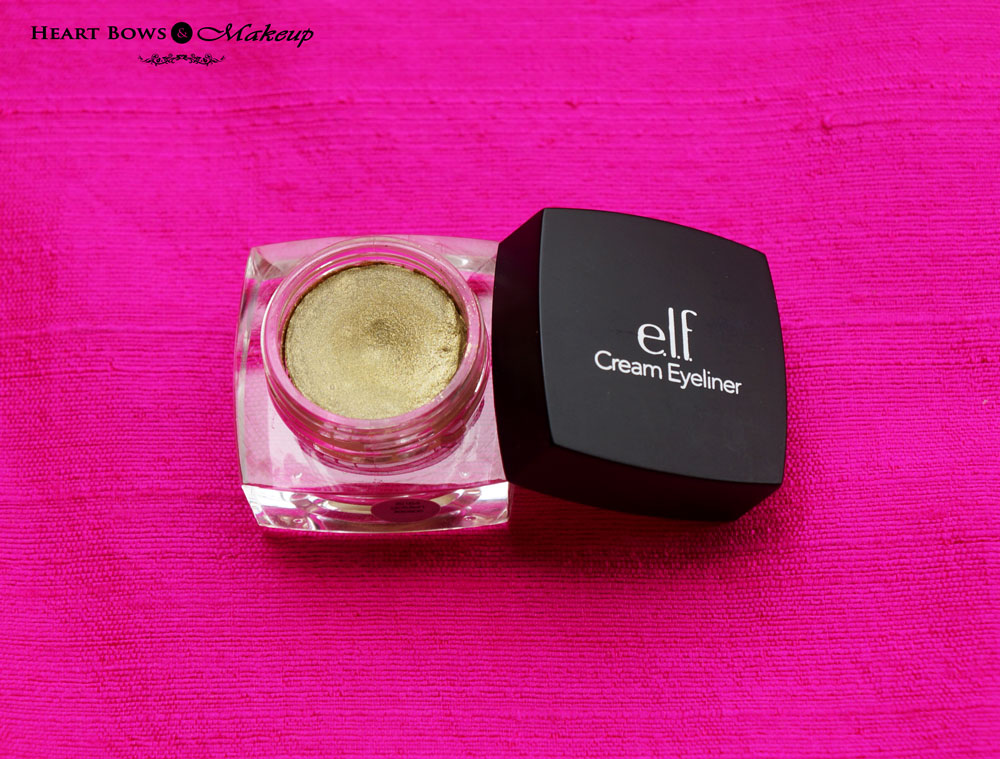 elf Cream Eyeliner Golden & Swatches - Heart Bows Makeup