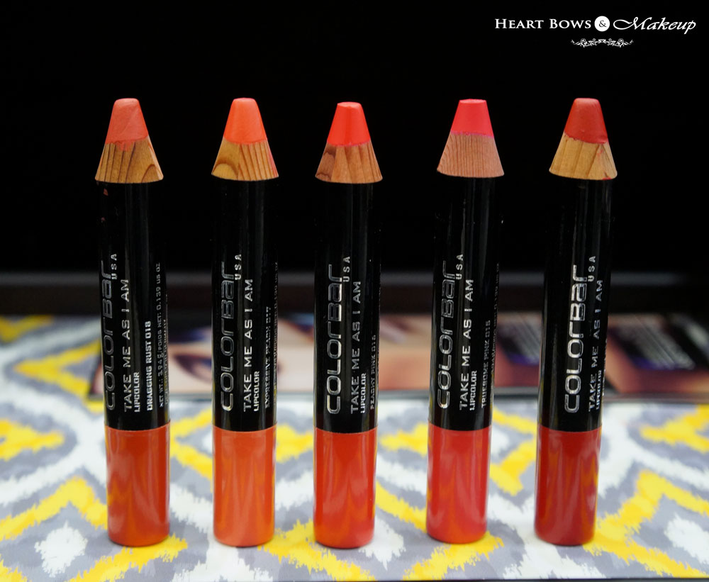 New Colorbar Take Me As I Am Lip Crayon Swatches Shades Heart Bows