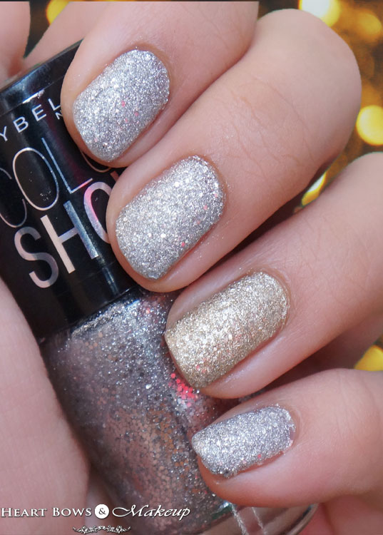 Maybelline Glitter Mania Nail Polish Dazzling Diva Swatches, NOTD & Review