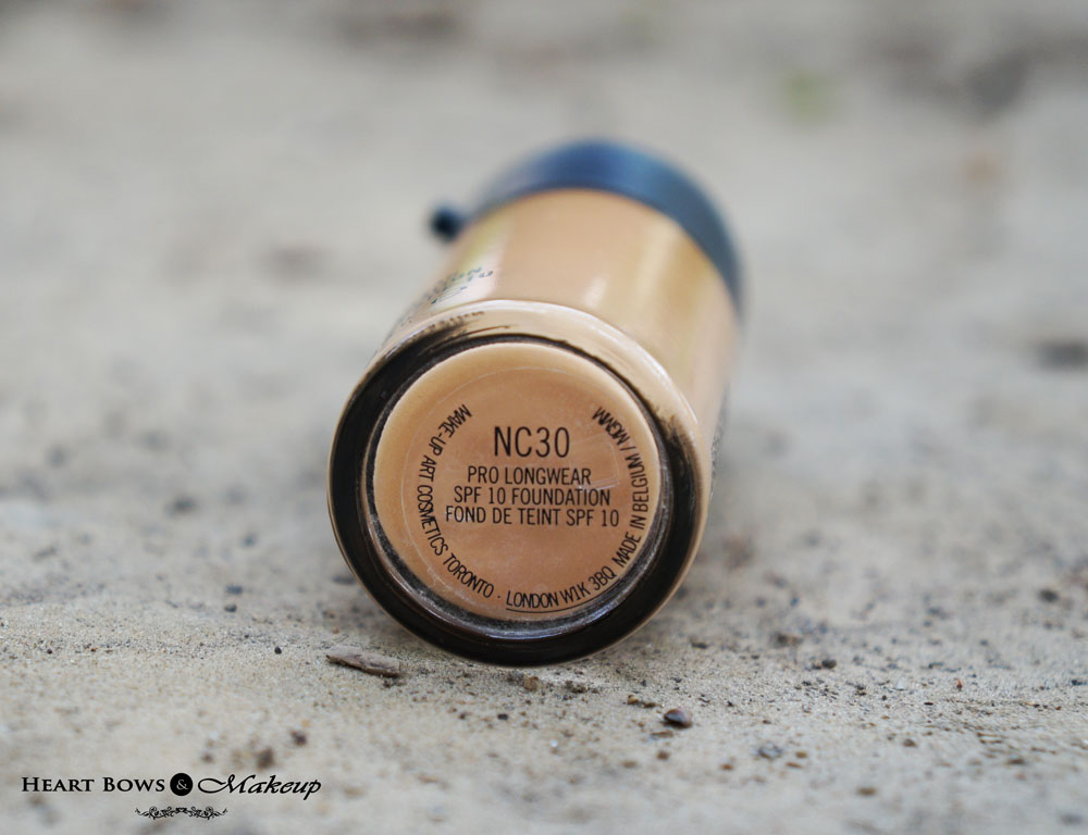 MAC Pro Longwear Foundation Review & Swatches NC 30