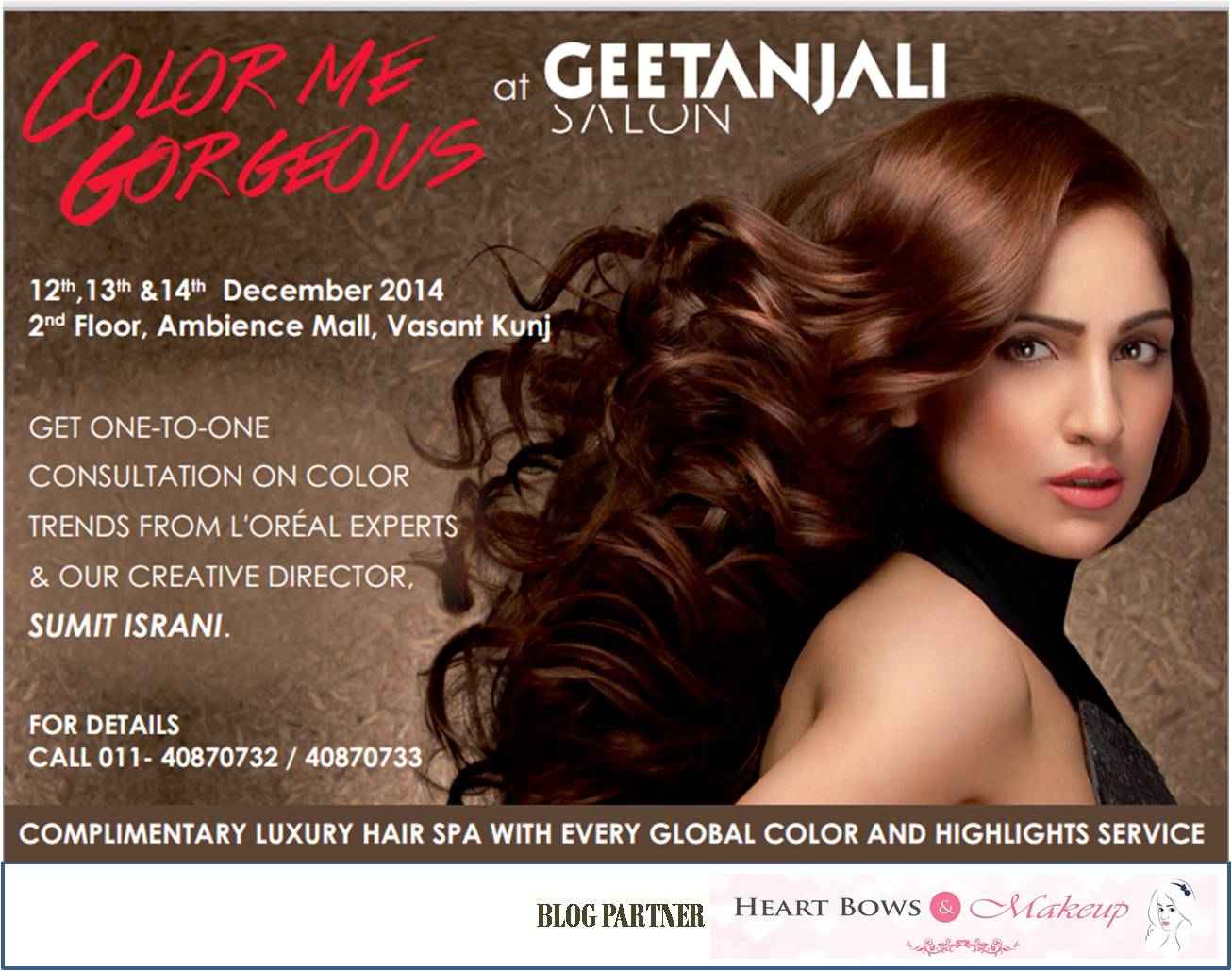 Win a Chance to Color Your Hair Gorgeous With Geetanjali Salon - Heart Bows  & Makeup
