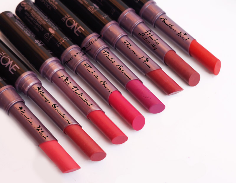 All Oriflame The ONE Unlimited Lipsticks Review, Swatches & Buy India