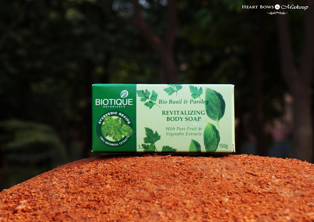 Biotique Bio Basil & Parsley Revitalizing Soap Review, Price & Buy India -  Heart Bows & Makeup