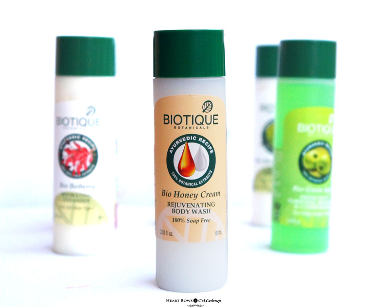Biotique Women Travel Kit Review & Buy India: Honey Cream Rejuvenating Body Wash