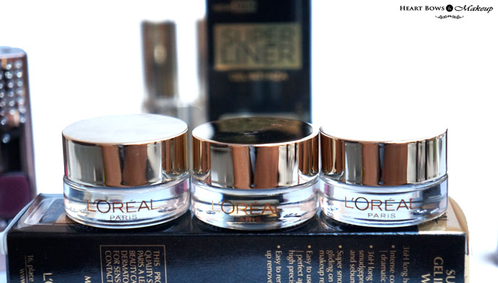 Loreal Cannes Makeup Collection Super Liner Gel Eyeliner Swatches, Shades & Price India