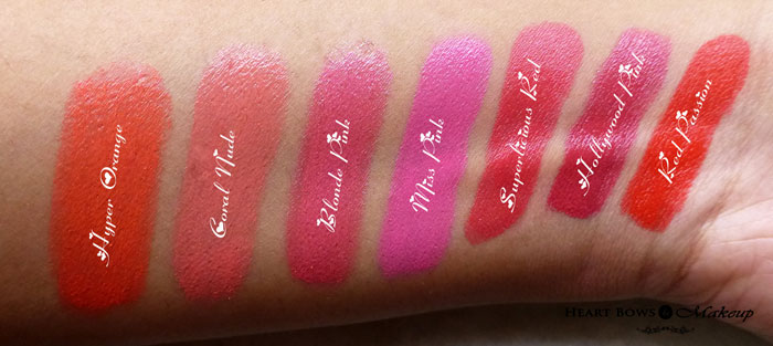 Elle 18 Color Boost Lipstick Swatches Shades Review
