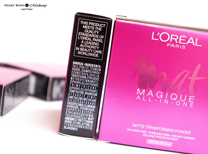 L'Oreal Paris Mat Magique All In One Transforming Powder Ingredients Review