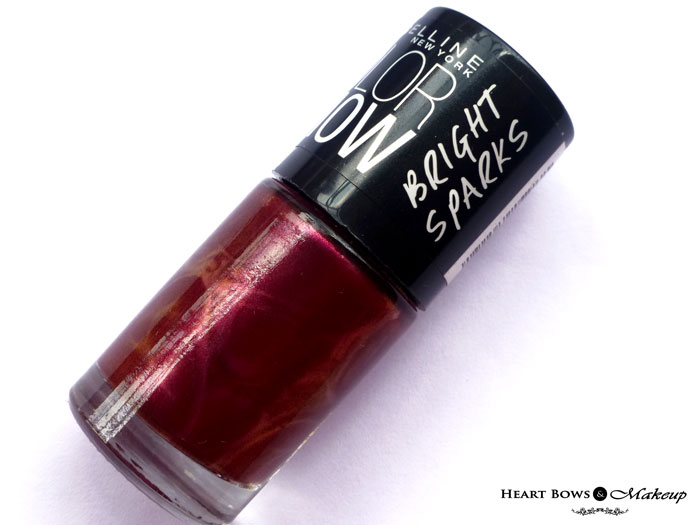 Maybelline Colorshow Bright Sparks Nail Polish Glowing Wine Review Swatches NOTD