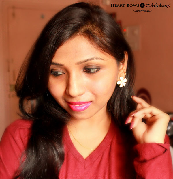 Maybelline Colorshow Fuchsia Flare Lipstick Swatches ReviewFOTD