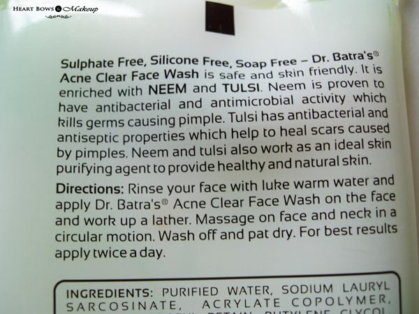 Best Silicone Free Face Wash Dr Batras Acne Clear