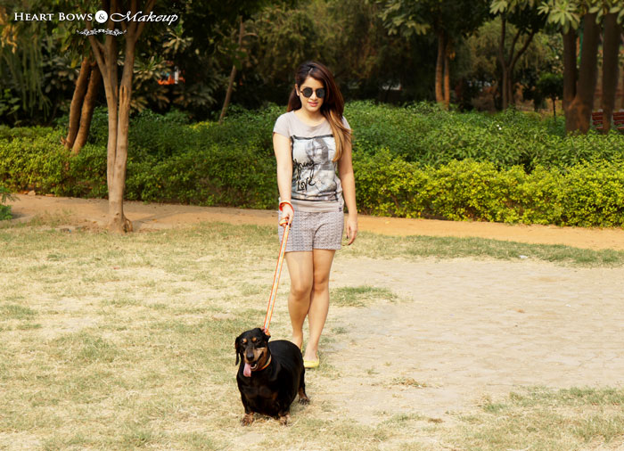 Indian Lifestyle Blogger Girl Walking Dog