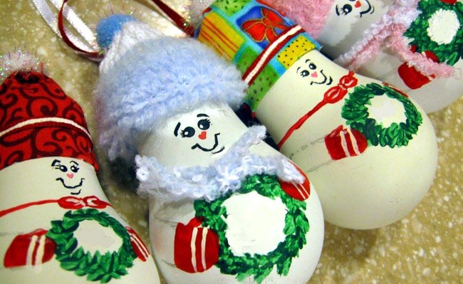 Christmas DIY Ideas Lights Bulb Snowmen