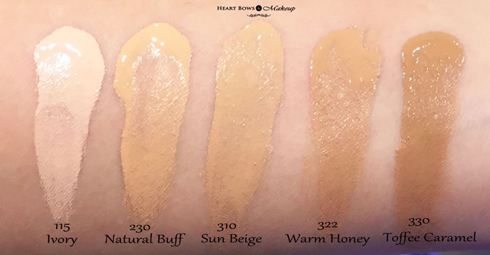 Maybelline Fit Me Foundation Swatches & Review (L-R) Ivory, Natural Buff, Sun Beige, Warm Honey, Toffee Caramel Maybelline Fit Me Foundation Swatches Review Ivory Natural Buff Sun Beige Warm Honey Toffee Caramel