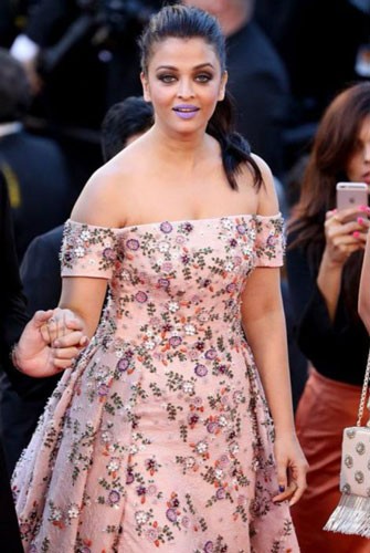 Aishwarya Rai Rami Kadi Gown Purple Lips Cannes 2016