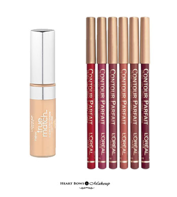 Best L'Oreal Beauty Product Range India Concealer Lip Liners