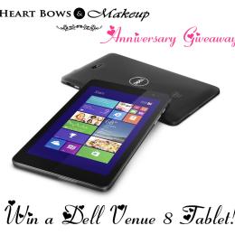 Heart Bows & Makeup First Anniversary Giveaway- Win a Dell Tablet!