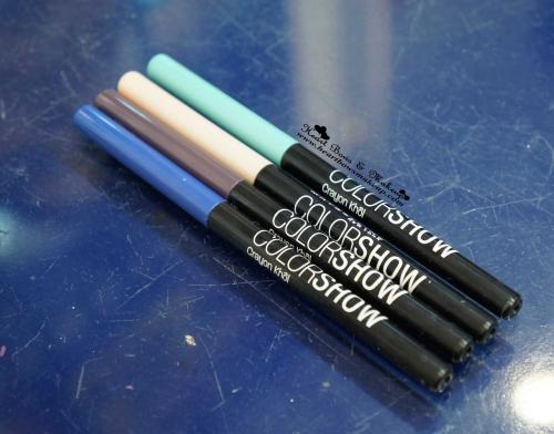 All Maybelline Color Show Crayon Khol Swatches: Shiny Beige, Noble Purple, Ocean Blue & Peacock Green! All Maybelline Color Show Crayon Khol Swatches: Shiny Beige, Noble Purple, Ocean Blue & Peacock Green!