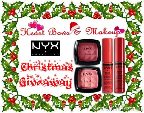 Heart Bows & Makeup Christmas Giveaway- Win Fabulous NYX Goodies! 2 Winners!