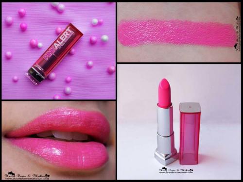 Maybelline Pink Alert Lipstick POW 3 Review & Swatches