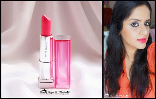 Maybelline Pink Alert Lipstick POW 4 Review- The Best Coral Lipstick in India