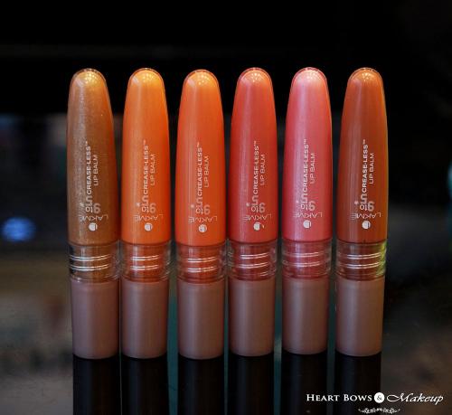 Lakme 9 to 5 Crease Less Lip Balms Swatches & Price Lakme 9 to 5 Crease Less Lip Balms Swatches & Price