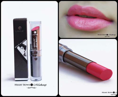 Lakme Absolute Gloss Addict Lipstick Pink Temptation Review & Swatches