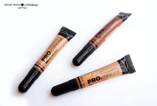 L.A. Girl PRO Conceal HD Concealer Review & Swatches: Pure Beige, Medium Beige & Chestnut