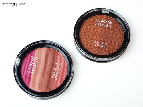 Lakme Absolute Illuminating Shimmer Brick & Sun Kissed Bronzer Review, Swatches & Price