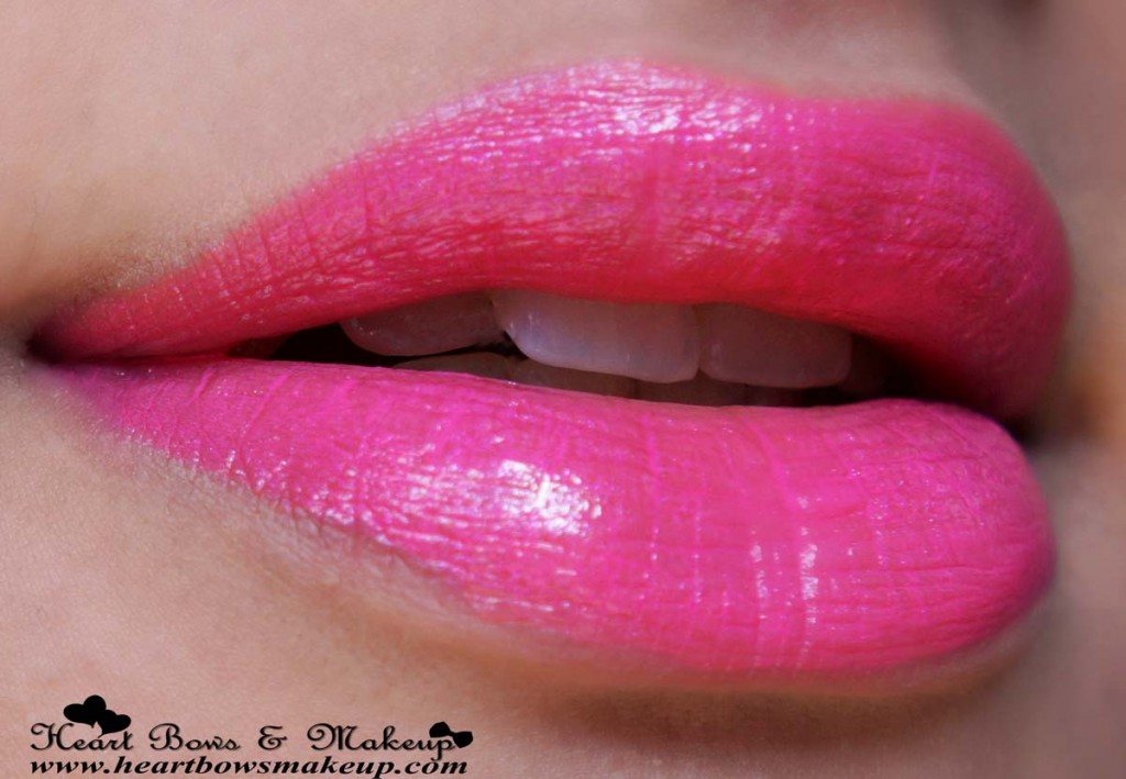 maybelline pink alert lipstick pow 3 lip swatch on india skin