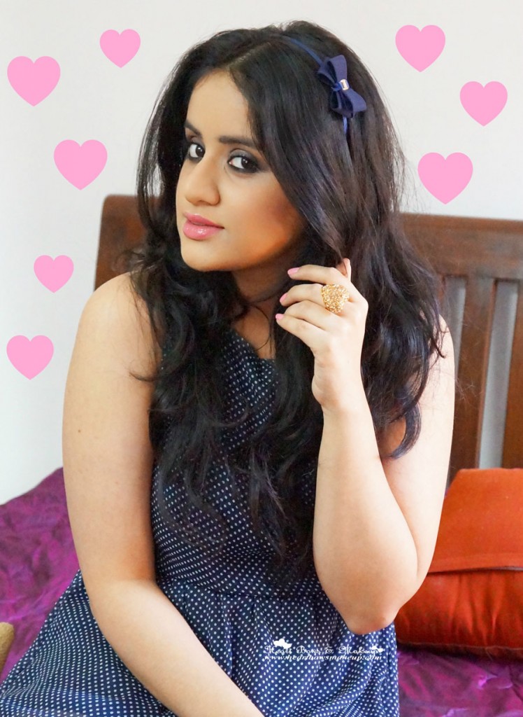 indian makeup blog ,wavy hair, smokey brown eyes, valentine's day LOTD