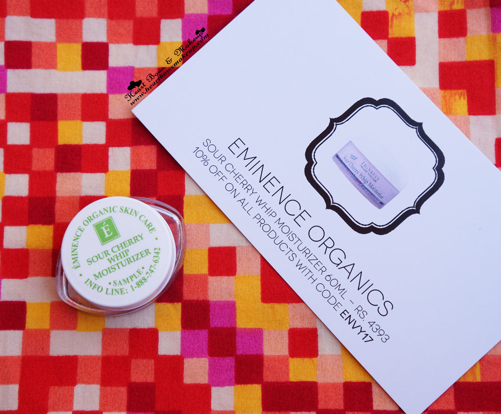 My envy Box March- Eminence Organics Sour Cherry Whip Moisturizer Review & Price India