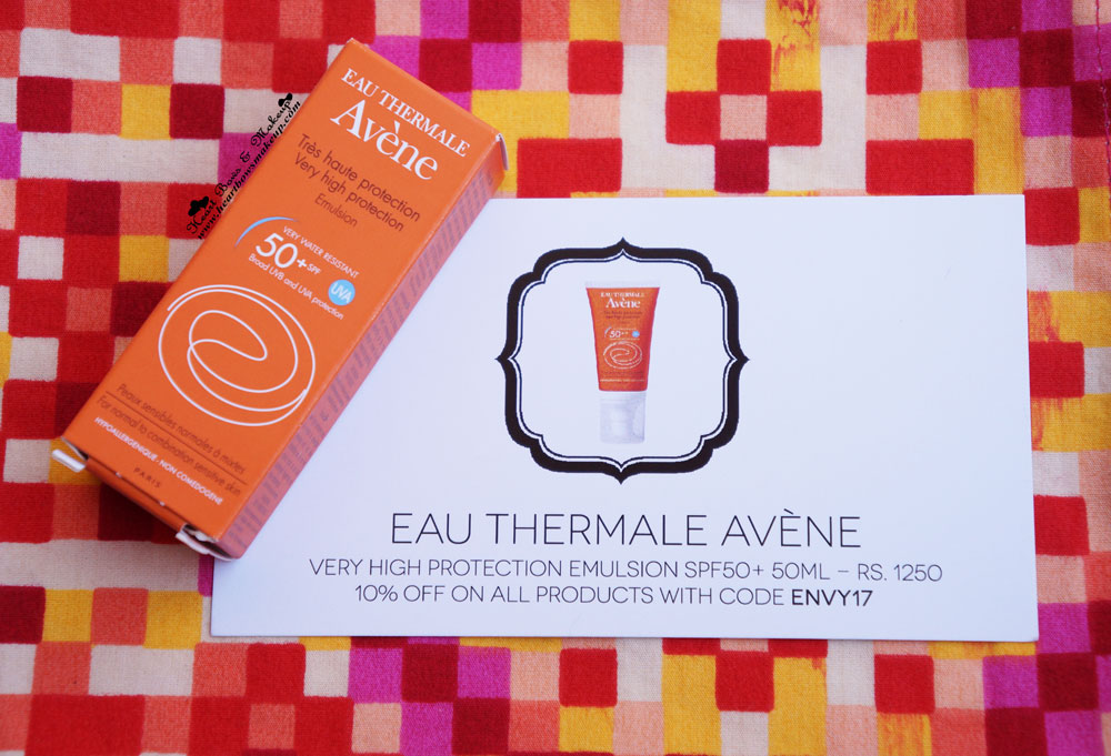 My Envy Box Eau Thermale Avene Very High Protection Emulsion SPF 50+ Review Price India