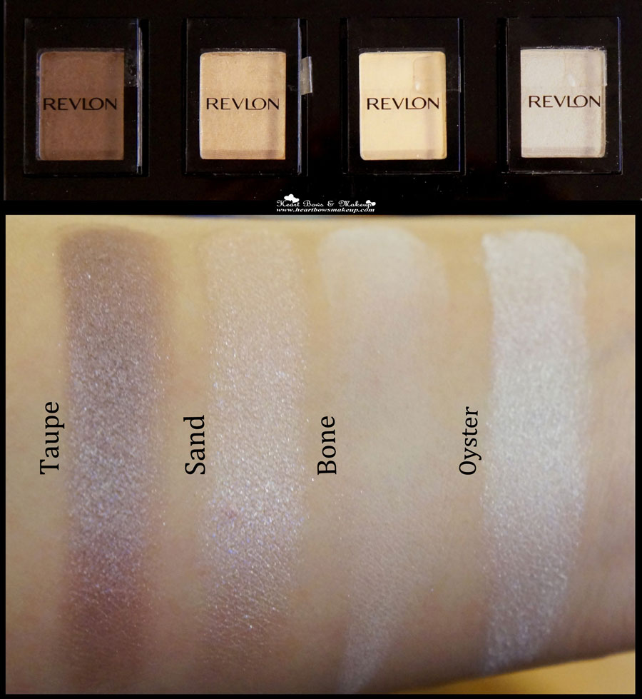 Revlon ColorStay Shadow Link Eyeshadow Taupe Sand Bone Oyster Review Swatches