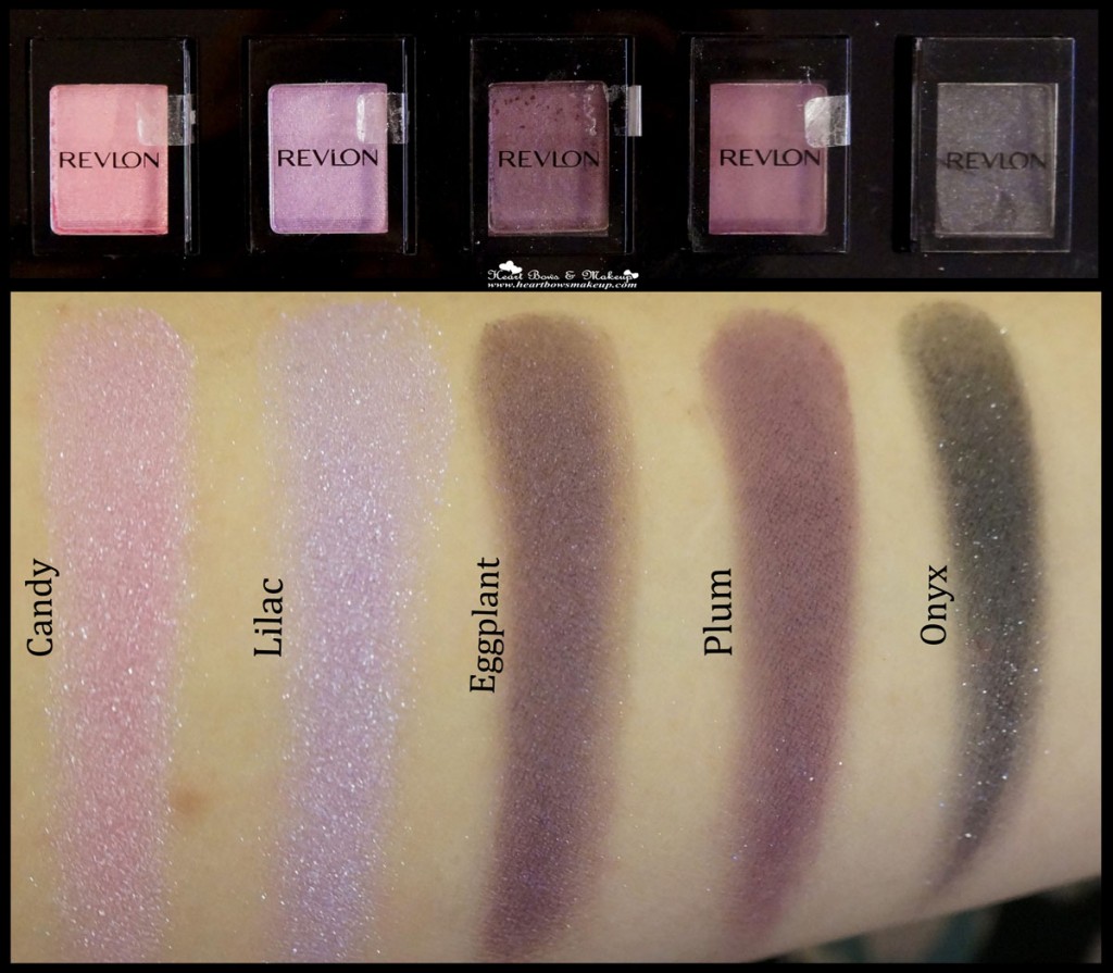 Revlon ColorStay Shadow Link Eyeshadow Candy Lilac Eggplant Plum Onyx Review Swatches