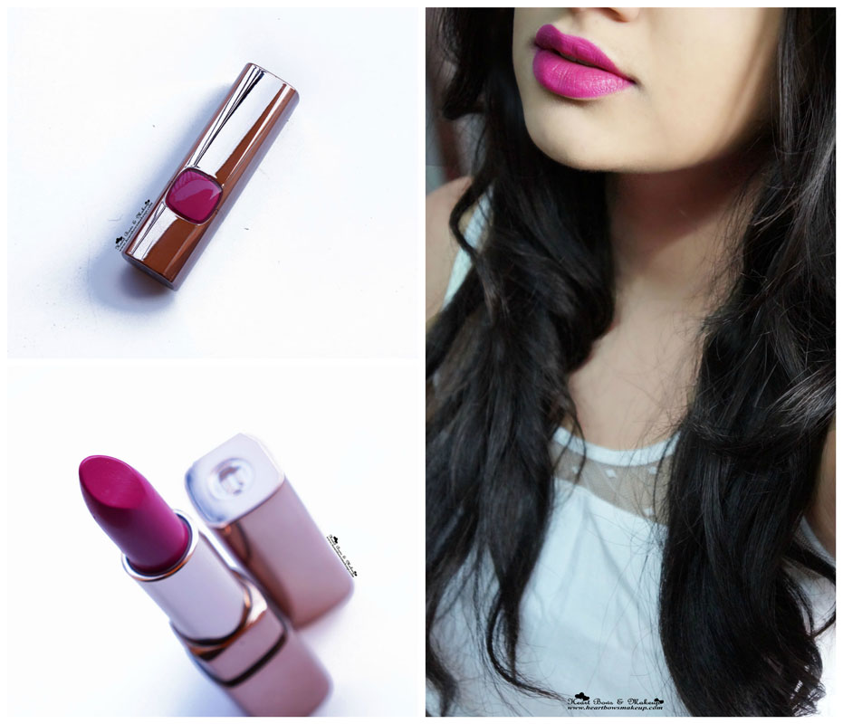 L'Oreal Color Riche Moist Matte Lipstick Glamor Fuchsia Review Swatch Price India