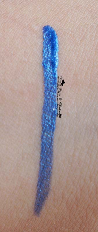 Lakme Fantasy Shimmer Eyeliner Glimmer Blue Swatch & Review