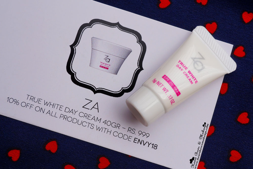 My Envy Box April Products: ZA True White Day Cream Review & Price India