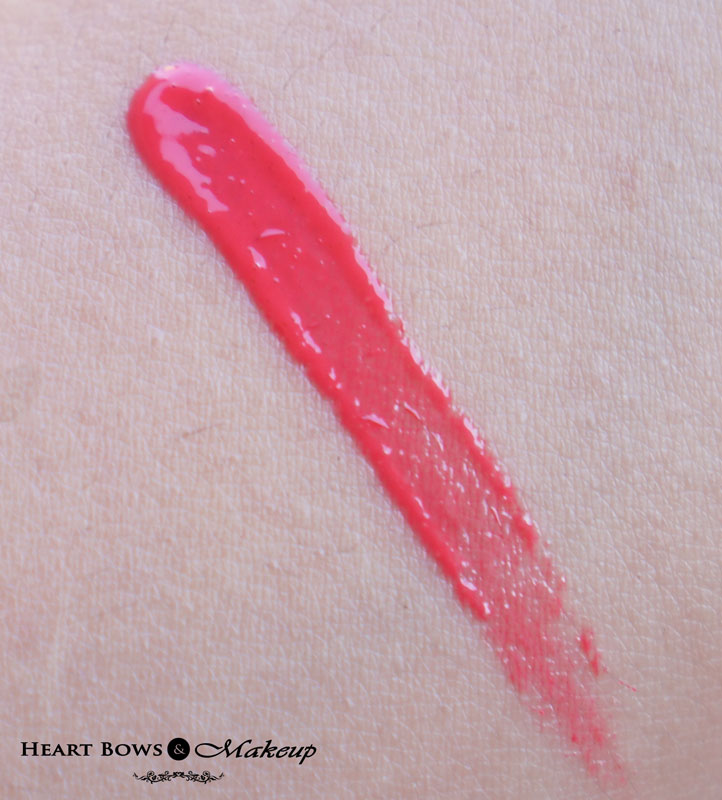 Faces Canada Glam On Lipgloss Zing Pink Swatch