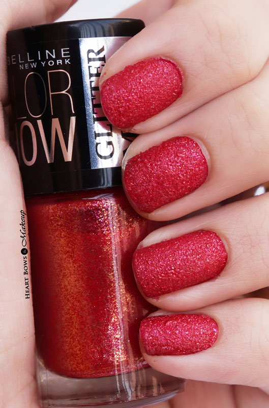 Maybelline Glitter Mania Red Carpet Nail Polish Review, Swatches & NOTD
