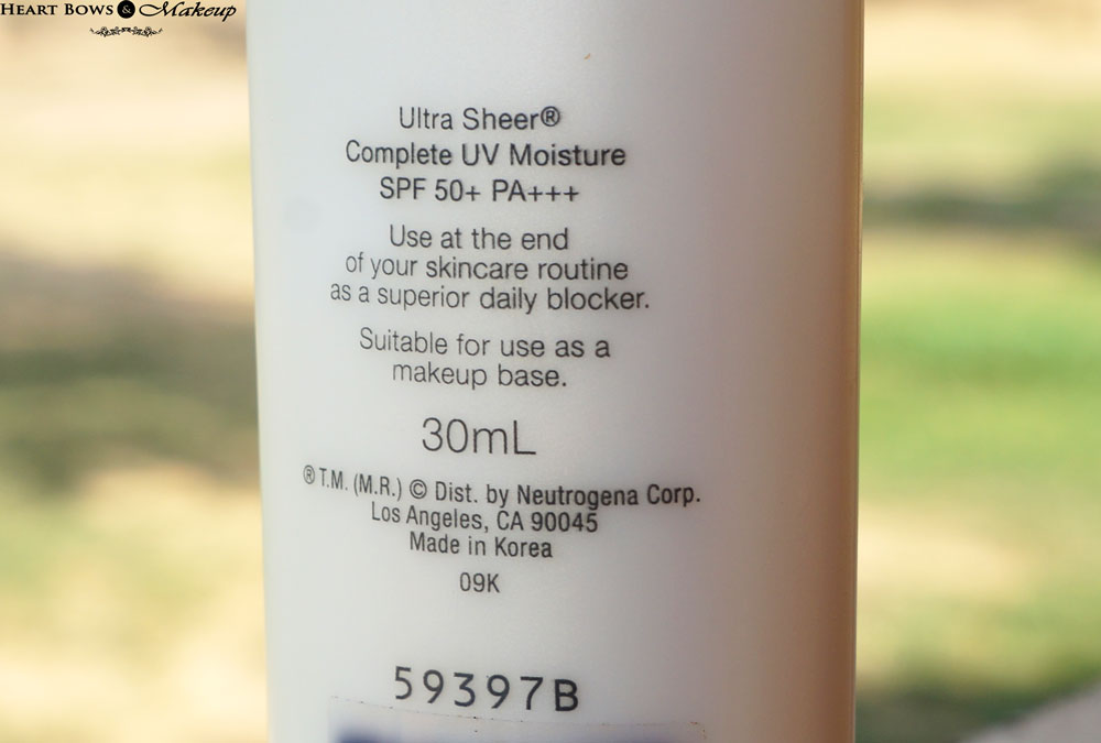 Neutrogena Ultra Sheer UV Moisture Sunscreen SPF 50+ Buy Online India