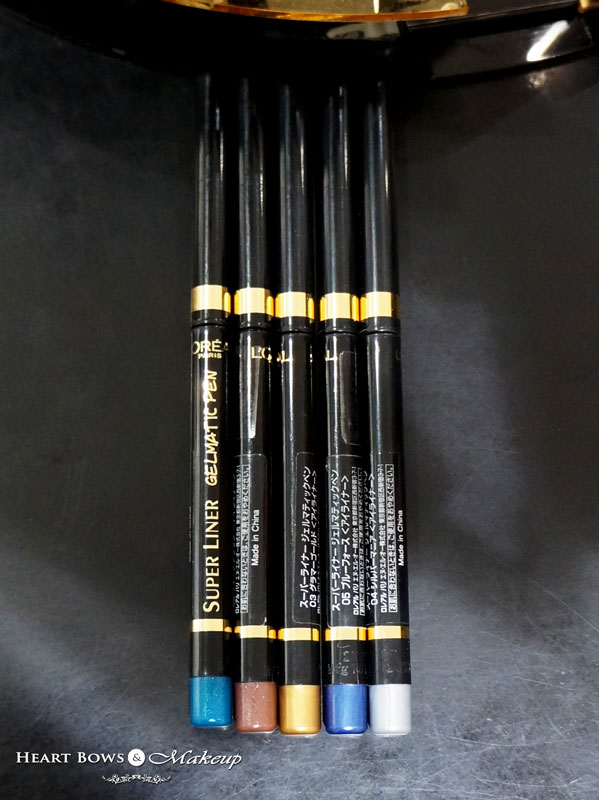 L'Oreal Super Liner Gelmatic Pen Swatches, Review & Price India