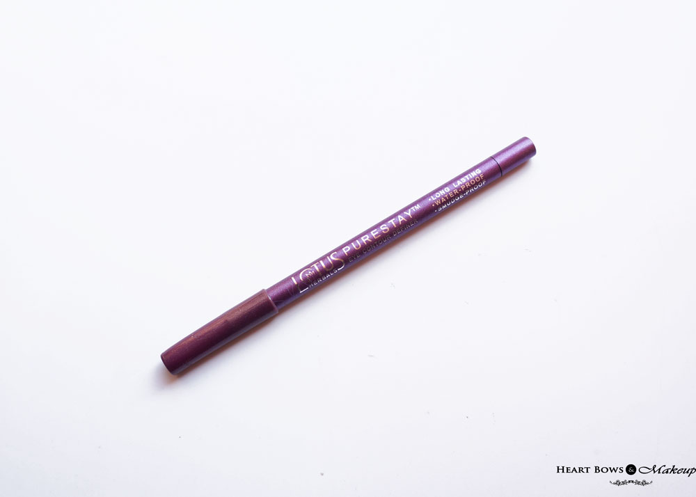 Lotus Herbals Purestay Eye Contour Definer Royal Orchid Eye Pencil Review, Swatches & Buy Online India