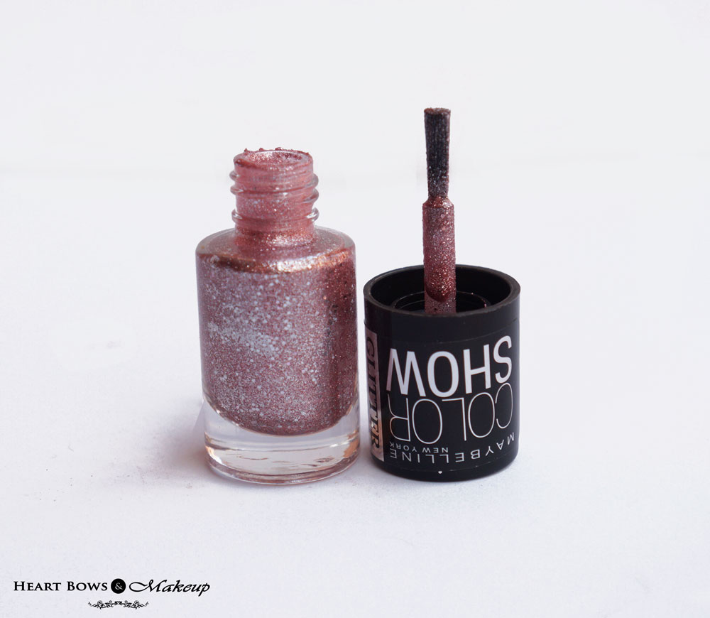 Maybelline Glitter Mania Pink Champagne Nail Polish  Review & Swatches