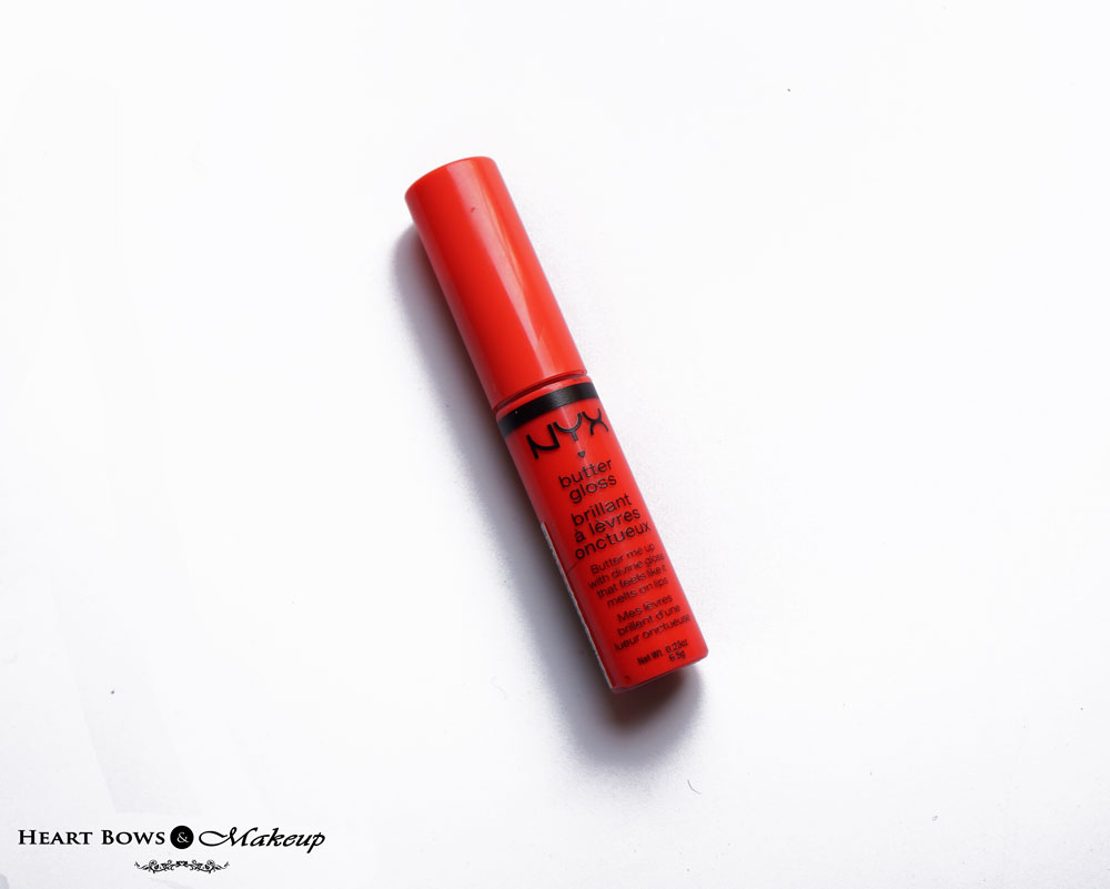 NYX Butter Gloss Peach Cobbler Review, Swatches, Price India